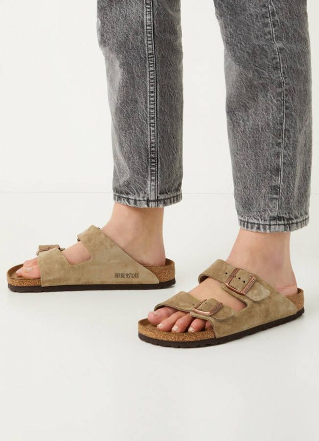 Birkenstock Arizona Soft Footbed Suede Leather Sandals , Beige, Heren -  Damesschoenen.nl