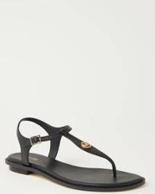 Michael Kors Mallory Thong leren sandalen zwart online kopen