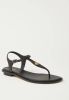 Michael Kors Mallory Thong leren sandalen zwart online kopen