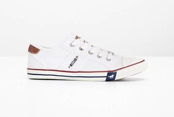 Mustang Sneakers , antraciet, textiel - Damesschoenen.nl