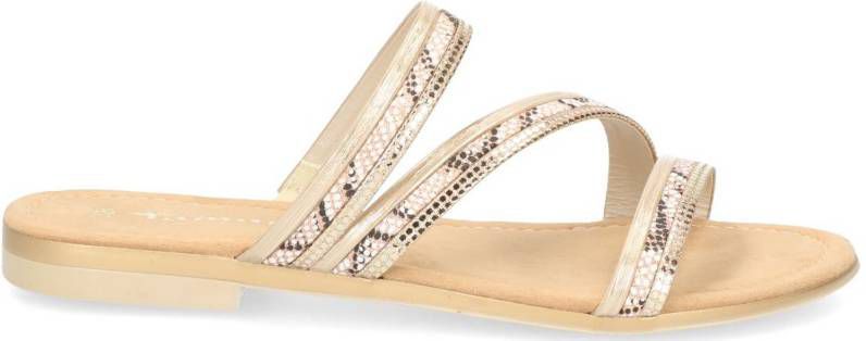 Tamaris Slipper Dames Goud/Roze - Damesschoenen.nl
