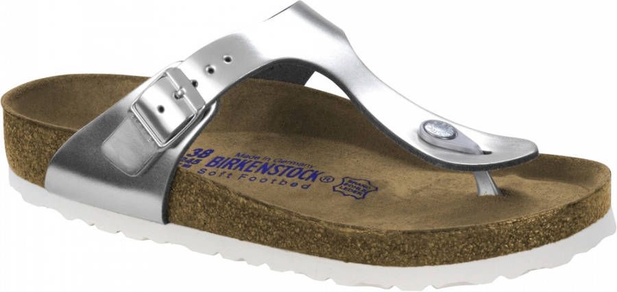 Birkenstock Zilver Gizeh Soft sandaal normaal , Grijs, Dames -  Damesschoenen.nl