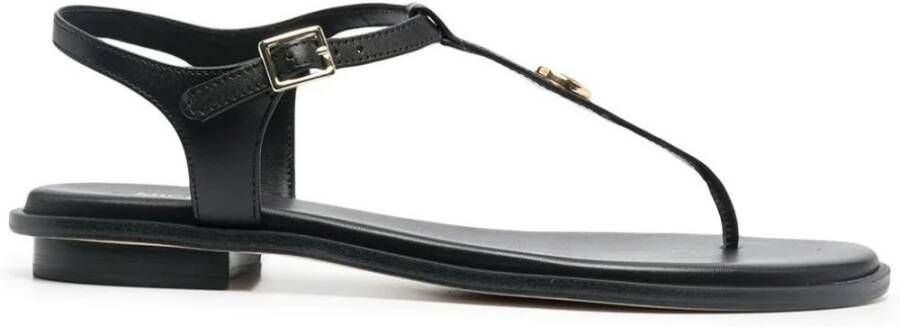 Michael Kors Mallory Thong leren sandalen zwart online kopen