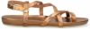 Fred de la Bretoniere Sandalen Sandal With Cork Footbed Metallic Leather Goudkleurig online kopen