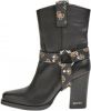 Guess Texan Boot Shoes with a square tip TC 80 Flavia in leather D21gu63 , Zwart, Dames online kopen