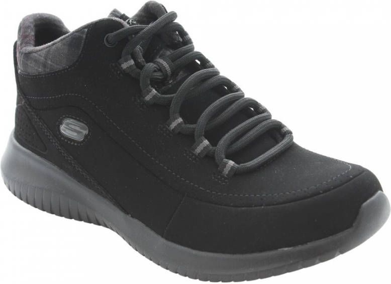 Skechers Ultra Flex Just Chill Veterboot Dames Zwart - Damesschoenen.nl