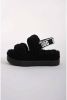 Ugg Oh Yeah Slide Sandalen voor Dames in Black,, Shearling online kopen