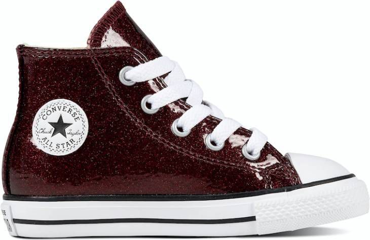 Converse All Stars Junior 661856C Glitter Bordeaux Rood-35 maat 35 -  Damesschoenen.nl