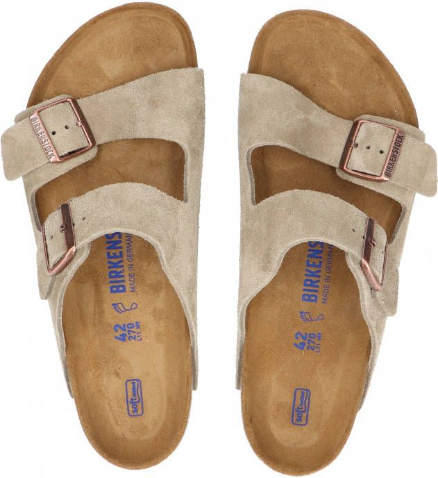 Birkenstock Arizona zachte Suede lederen sandalen , Beige, Dames - Damesschoenen.nl