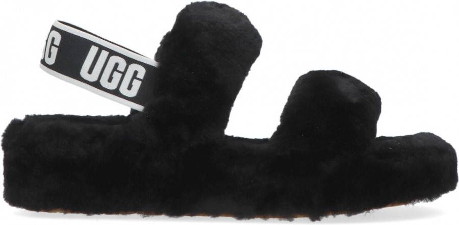 Ugg Oh Yeah Slide Dames Slippers en Sandalen Black Leer online kopen