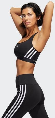 Adidas powerreact training medium impact sportbh zwart dames online kopen