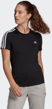 Adidas Loungewear Essentials Slim 3 Stripes Dames T Shirts Black Katoen Jersey online kopen