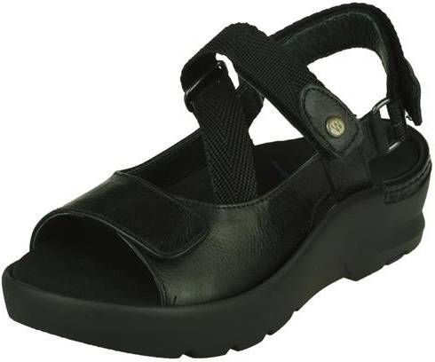 Wolky Sandalen 03925 Lisse 35000 zwart leer - Damesschoenen.nl