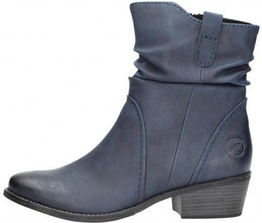 Marco Tozzi Dames Enkellaarsjes Blauw - Damesschoenen.nl