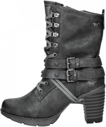 Mustang Dames Veterschoenen Donkergrijs - Damesschoenen.nl