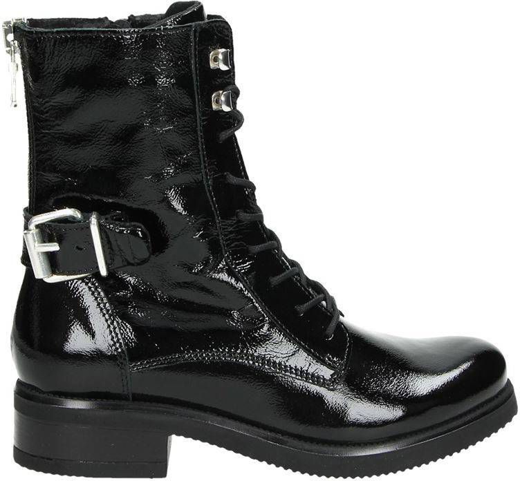 Nelson lak bikerboots zwart - Damesschoenen.nl