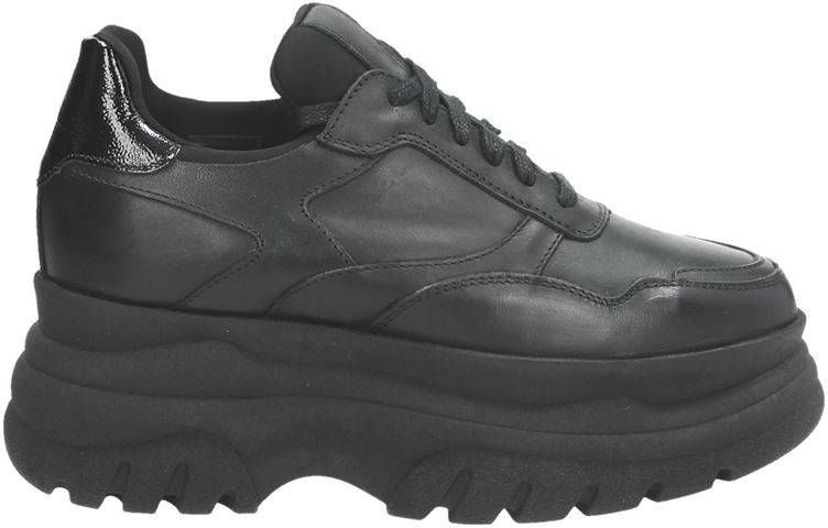 PS Poelman leren Chunky dad sneakers zwart - Damesschoenen.nl
