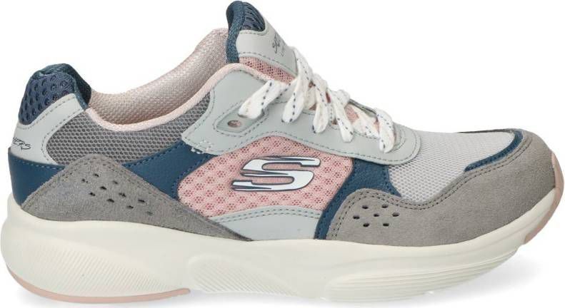 Skechers Meridian Charted Sneaker Dames Grijs/Roze - Damesschoenen.nl