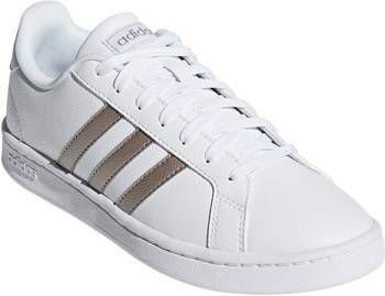 Witte adidas Sneakers Grand Court Zilveren Strepen - Damesschoenen.nl