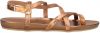 Fred de la Bretoniere Sandalen Sandal With Cork Footbed Metallic Leather Goudkleurig online kopen