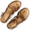 Fred de la Bretoniere Sandalen Sandal With Cork Footbed Metallic Leather Goudkleurig online kopen