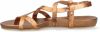 Fred de la Bretoniere Sandalen Sandal With Cork Footbed Metallic Leather Goudkleurig online kopen