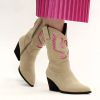 Posh By Poelman Westernlaars Dames Beige/Roze online kopen