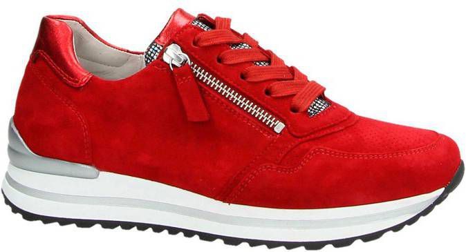 Gabor suÃ¨de sneakers rood - Damesschoenen.nl
