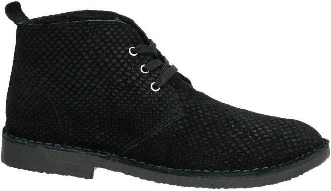 Hobb's leren veterboots zwart - Damesschoenen.nl