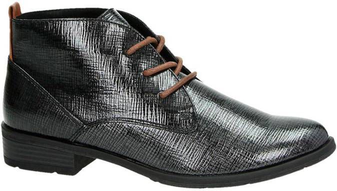 Marco Tozzi lak veterschoenen zwart Damesschoenen