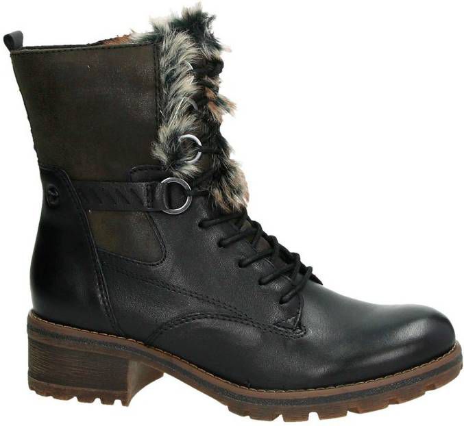 Socialisme Uitdrukkelijk duim Tamaris leren veterboots zwart - Damesschoenen.nl